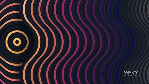 Colorful gradient abstract wavy dimensional background Stock Illustration
