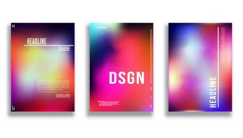 Colorful gradient background set for printing products, banner, card, flyer,  Stock Illustration