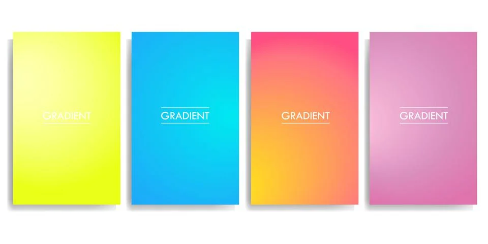 Colorful Gradient Background Set For Simple Poster Flyer Backdrop Banner Stock Illustration