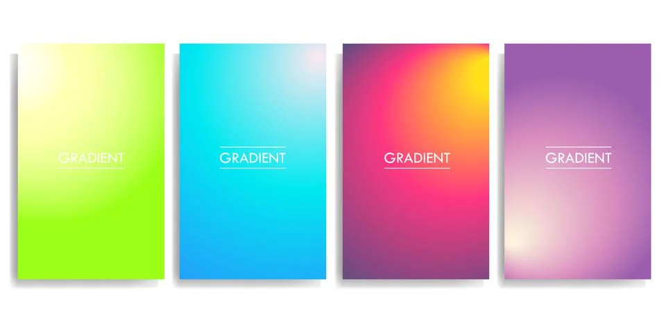 Colorful Gradient Background Set For Simple Poster Flyer Backdrop Banner Stock Illustration