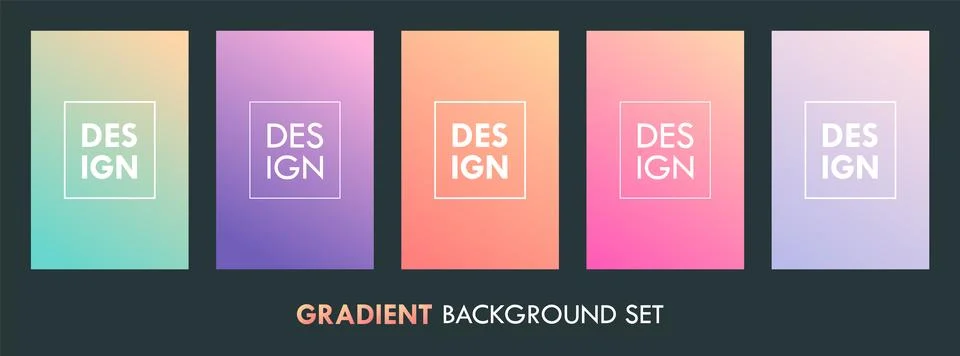 Colorful Gradient Background Vector Cover Set Illustrazione stock