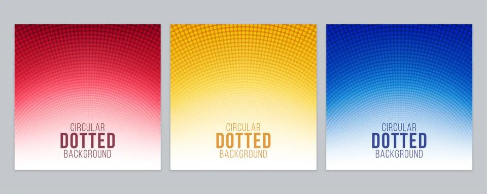 Colorful gradient backgrounds with circular dotted patterns Illustrazione stock