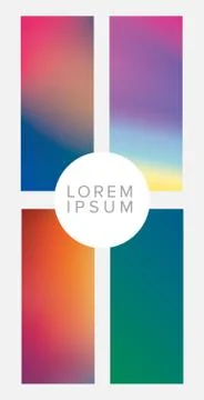 Colorful gradient backgrounds frames with circle place for text vector design Illustrazione stock