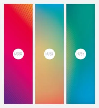 Colorful gradient backgrounds frames with circle place for text vector design Stock Illustration