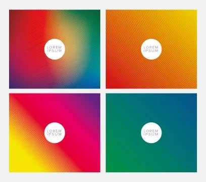 Colorful gradient backgrounds frames with circle place for text vector design Illustrazione stock