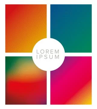 Colorful gradient backgrounds frames with circle place for text vector design Illustrazione stock