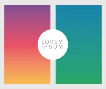 Colorful gradient backgrounds frames with circle place for text vector design Illustrazione stock