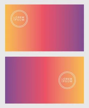 Colorful gradient backgrounds frames with circle place for text vector design Illustrazione stock