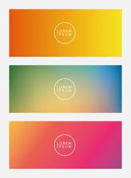 Colorful gradient backgrounds frames with circle place for text vector design Illustrazione stock
