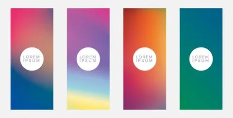 Colorful gradient backgrounds frames with circle place for text vector design Illustrazione stock