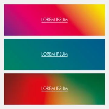 Colorful gradient backgrounds frames with place for text vector design Illustrazione stock