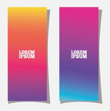 Colorful gradient backgrounds frames with place for text vector design Illustrazione stock