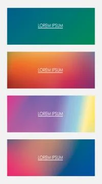 Colorful gradient backgrounds frames with place for text vector design Illustrazione stock
