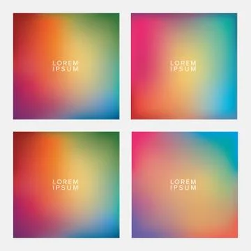 Colorful gradient backgrounds frames with place for text vector design Illustrazione stock