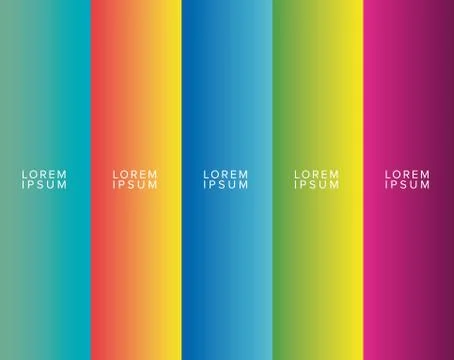 Colorful gradient backgrounds frames with place for text vector design Illustrazione stock