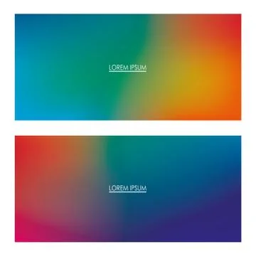 Colorful gradient backgrounds frames with place for text vector design Illustrazione stock
