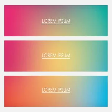 Colorful gradient backgrounds frames with place for text vector design Illustrazione stock