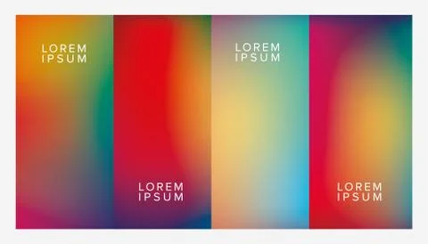 Colorful gradient backgrounds frames with place for text vector design Illustrazione stock