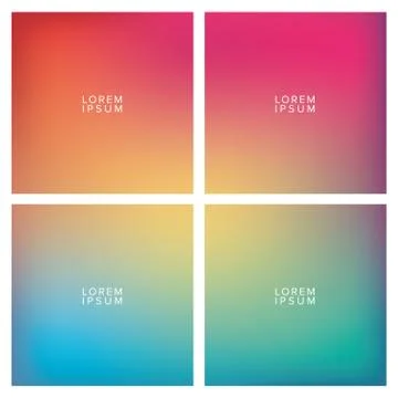 Colorful gradient backgrounds frames with place for text vector design Illustrazione stock