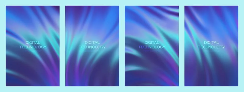 Colorful gradient backgrounds set in blue and purple colors with soft trans.. Stock-Illustration