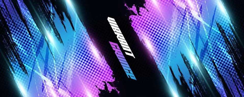 Colorful Gradient Brush Background with Halftone Effect Stock Illustration