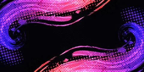 Colorful Gradient Brush Texture Background with Halftone Effect Illustrazione stock