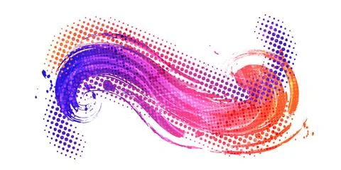 Colorful Gradient Brush Texture Background with Halftone Effect Stock Illustration