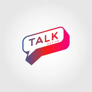 Colorful Gradient Bubble Talk Logo Sign Symbol Icon Stock Illustration