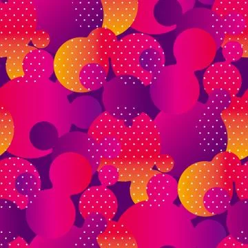 Colorful gradient bubbles vector seamless pattern 库存插图