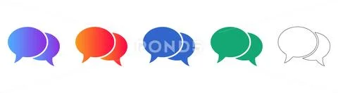 Colorful Gradient Chat Bubble Icons Set Stock Illustration