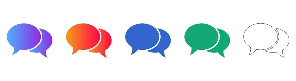 Colorful Gradient Chat Bubble Icons Set Illustrazione stock