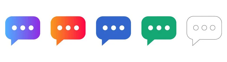 Colorful Gradient Chat Bubble Icons Set Stock-Illustration
