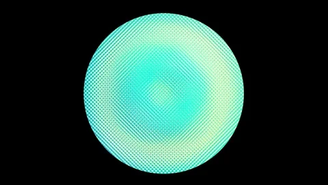 Colorful gradient circle with halftone pattern pulsating on a black background. Stock Footage 317391155