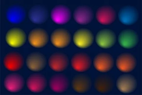 Colorful Gradient Circle Palette Set Glow Effect Abstract UI Elements Ilustração Stock