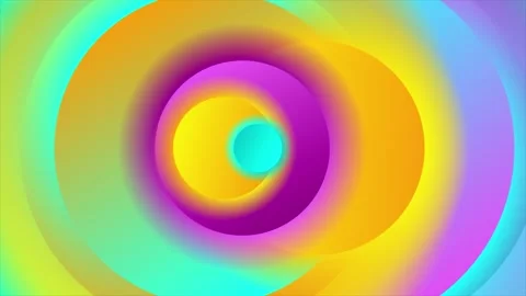 Colorful gradient circles motion background with glossy geometric forms Stock Footage 345705627