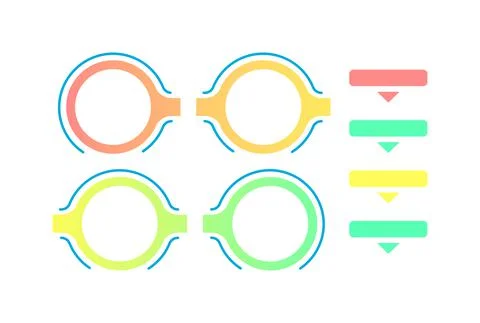Colorful gradient circles vector infographic elements set 스톡 일러스트