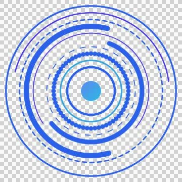 Colorful gradient circular data rings infographic on transparent background, cut Stock Illustration