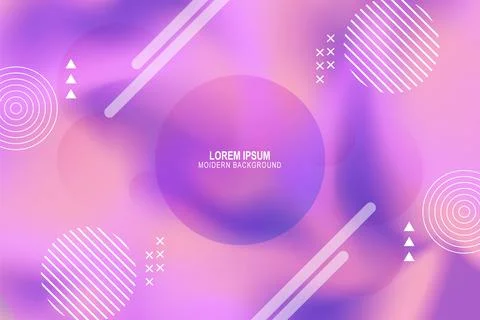 Colorful gradient color with memphis element background. Stock Illustration