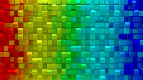 Colorful gradient cubes 3D render loopable animation 4k UHD (3840x2160) Stockbeeldmateriaal 73462854