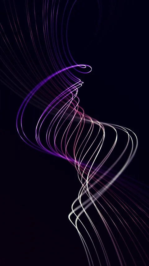 Colorful gradient energy strings flowing in smooth wave motion, luminous di.. Stock Footage 326661283