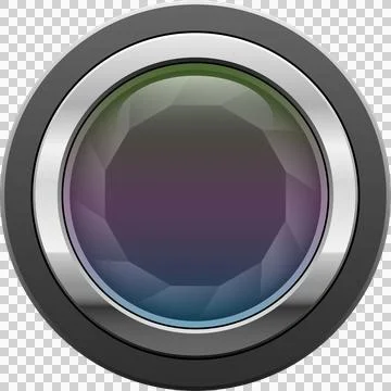 Colorful gradient fill within a silver and gray circular button with gem-li.. Stock Illustration