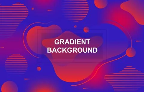 Colorful Gradient Fluid Liquid Geometric Dynamic Shape Background Stock Illustration