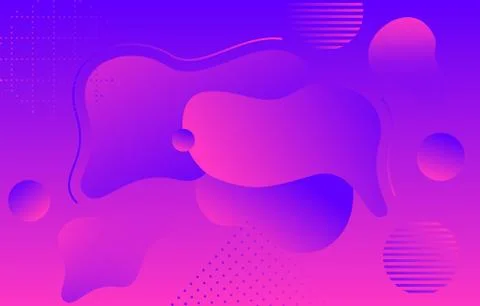 Colorful Gradient Fluid Liquid Geometric Dynamic Shape Background Stock Illustration