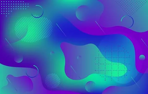 Colorful Gradient Fluid Liquid Geometric Dynamic Shape Background 库存插图