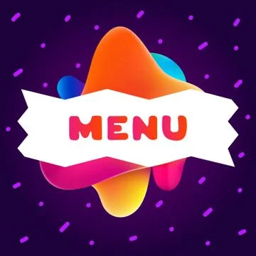 Colorful gradient flyer for cafe on bright background with menu quote Stock Illustration