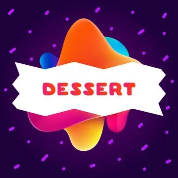 Colorful gradient flyer for cafe on bright background with dessert quote Stock Illustration