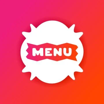 Colorful gradient flyer for cafe with menu quote. White sticker on bright Stock Illustration
