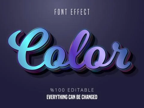 Colorful gradient font effect Stock Illustration