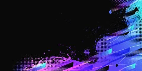 Colorful Gradient Grunge Background with Halftone Style. Abstract Brush 스톡 일러스트