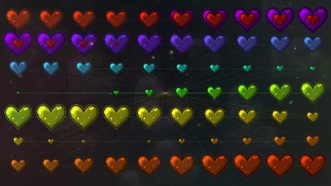 Colorful Gradient Heart Pattern with Abstract Artistic Background Stock Footage 297384036